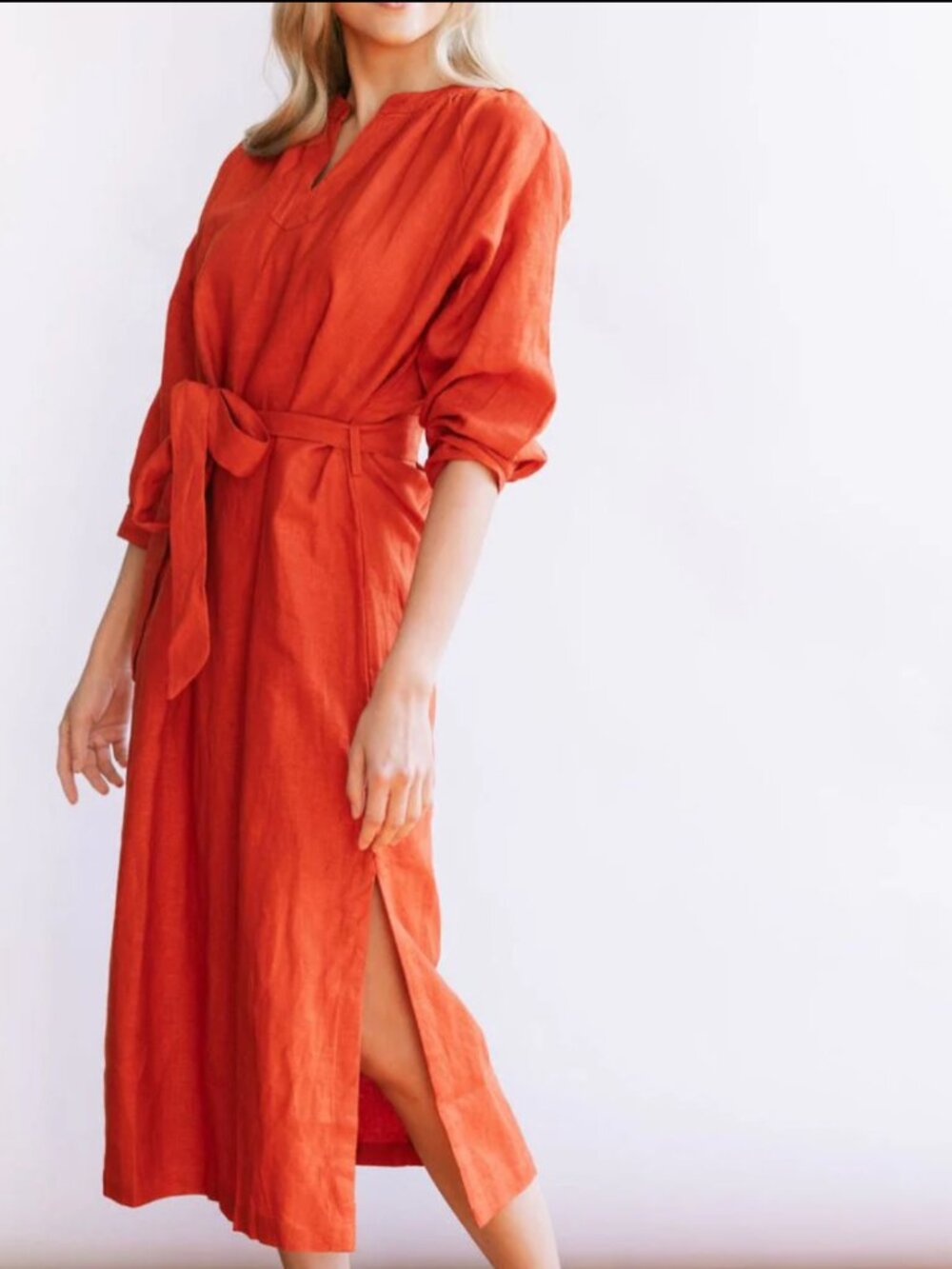 NWT Red Tejate Dress $265 Small Boho Linen